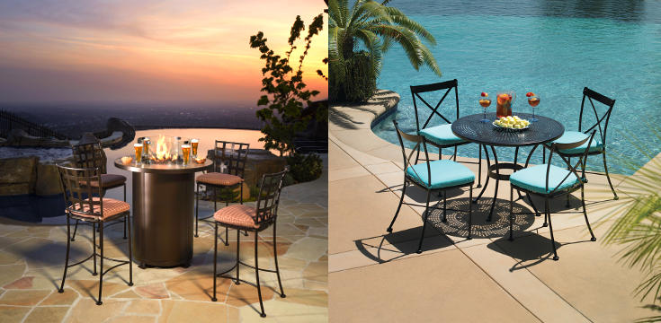 Bistro and Casa metal patio furniture collection