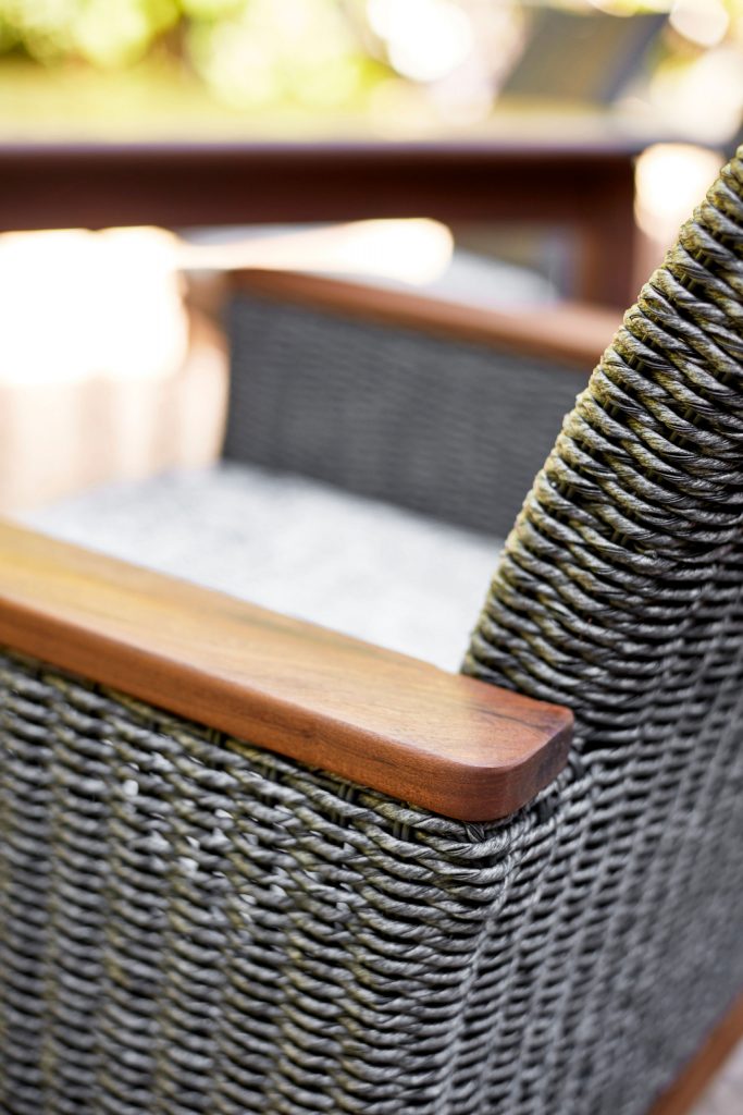 ipe wood woven patio furniture